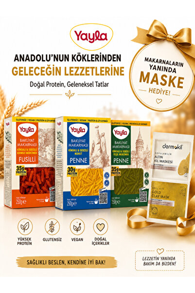 Yayla GLUTENSİZ VE PROTEİNLİ AİLE PAKETİ 3'LÜ (MASKE HEDİYELİ)
