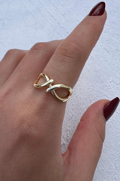 Leo'Stone Polished Series Infinity Form Adjustable Women's Ring