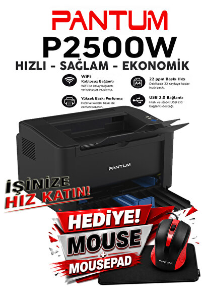 Pantum P2500W Wİ-Fİ MONO USB LASER YAZICI
