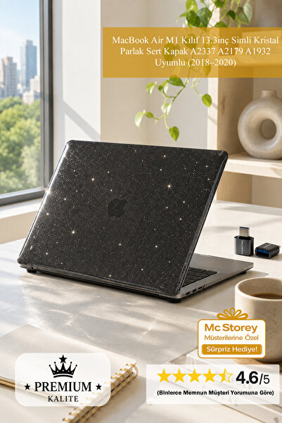 Mcstorey MacBook Air M1 Case 13.3Inch Silvery Crystal Glossy Hard Cover A2337...