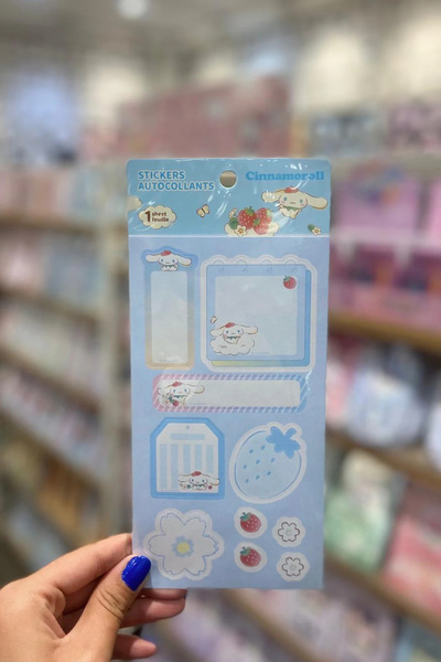 Miniso مجموعة أوراق ملاحظات لاصقة مرخصة من سانريو بتصميم الفراولة
