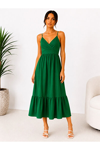 Eslem Bulut Boutique Askılı Midi Elbise