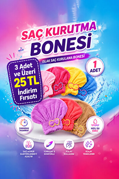 adornazzle Mikrofiber Saç Havlusu, Saç Kurutma Bonesi, Banyo Havlusu, Kurutma...