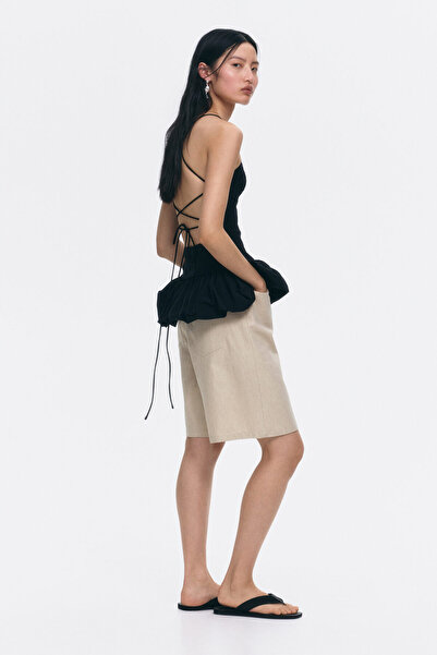 H&M Keten Karışımlı Bermuda Şort