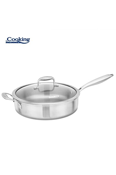 Cooking by Heinner Tigaie adâncă din oțel inoxidabil cu capac de sticlă 28x7....
