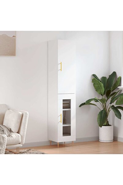 Concept Dulap înalt, alb, 34,5x34x180 cm, lemn prelucrat