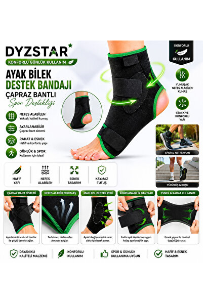 DYZSTAR Malleol Destekli Ayak Bilekli Çapraz Banlıt 8 Bandajlı Ayak Destek Sp...