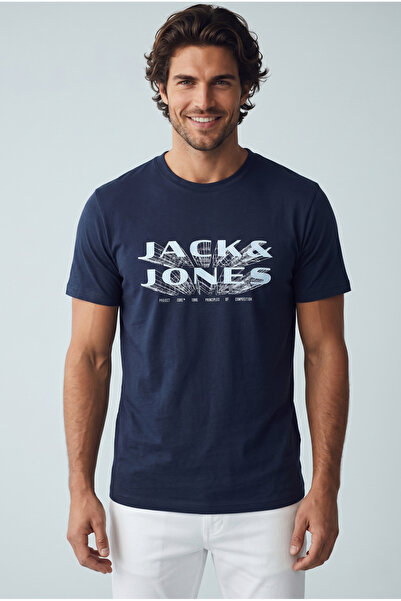 Jack & Jones Tricou pentru bărbați Jcofusıon Jj Branding, cu guler rotund, bl...