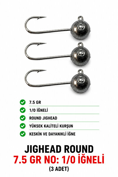 sr sazanrig Jighead Round 7.5 Gr No: 1/0  İğneli (3 adet)