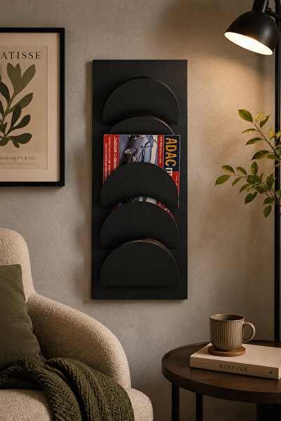 VENON SİYAH ❤️ Metal Duvar Tipi Dergilik Broşürlük Modern Tasarım Duvar Organ...