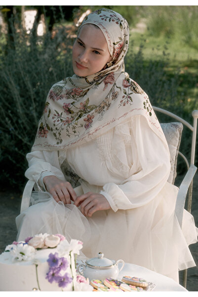 Freshscarfs Garden Joy Floş Viskon Şal Soft Pembe
