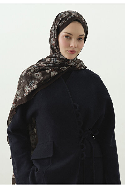 Freshscarfs Șal din bumbac și viscoză cu model Dusty Brown Secret Pearl