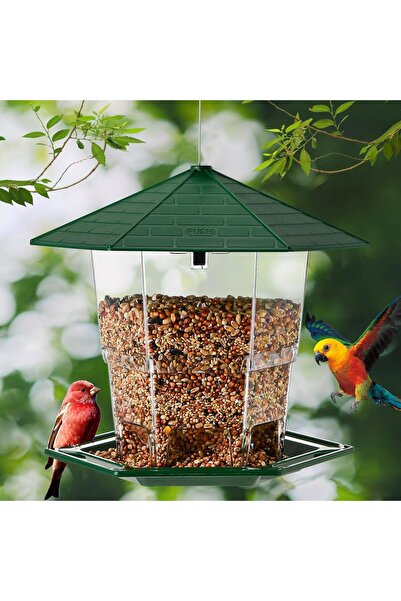 Arabest Bird Feeder for Outdoors, Hanging Wild Bird Seed Feeder, Green Large ...