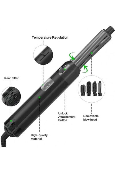 Arabest 5-in-1 Hot Air Comb, Multifunctional Hair Styler for Drying Curling S...