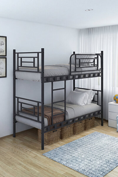 Decofer Agora Ayrılabilen Metal Ranza 90X190 Siyah
