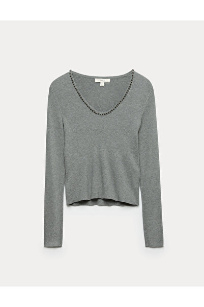 Marks & Spencer Boncuk Detaylı Fitilli Bluz