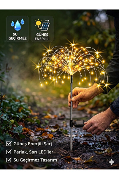 Kelira Güneş Enerjili Bahçe Aydınlatması Günışığı veya Çok Renkli LED Işıklar...