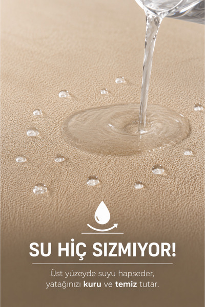 Formeya Classic Bej Mikro Fitted Full Kenar Su Sıvı Geçirmez Yatak Koruyucu Alez Tek Çift Battal Boy