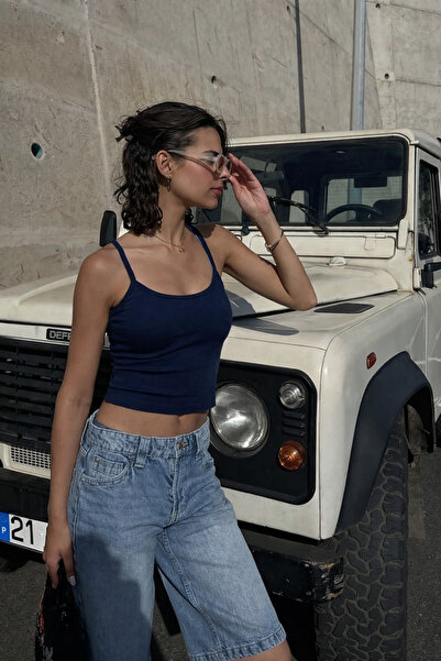 HAKKE Kadın Göğüs Destekli Ribana Crop ATLET