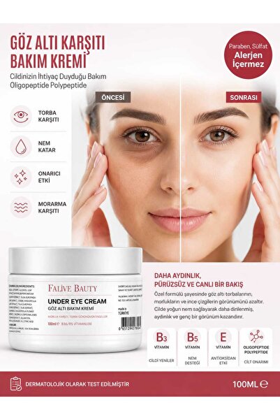 FALİVE BEAUTY Koyu Halka ve Göz Altı Torba Görünümü Karşıtı Onarıcı Göz Kremi
