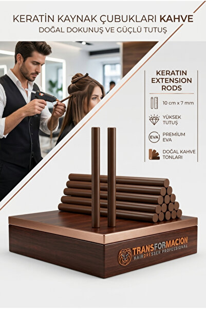 Transformacion Professional Saç Kaynak Keratin Çubuğu, 12 Adet KAHVE Güçlü Ya...