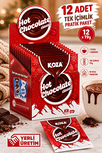 Koza Belçika Çikolatası Lezzetinde Premium Hot Chocolate Tek İçimlik Yeni Nes...
