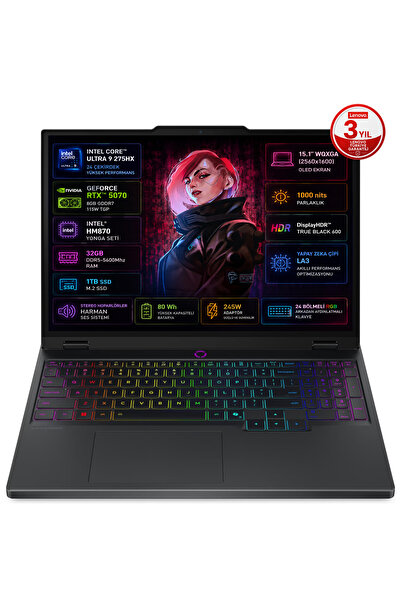 LENOVO Legion 5 15IAX10 Intel Core Ultra 9 275HX 32GB 1TB SSD RTX 5070 8GB 15...