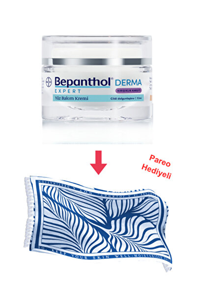 Bepanthol Derma Expert Kırışıklık Karşıtı Yüz Bakım Kremi 50 Ml (Pareo Hediyeli)