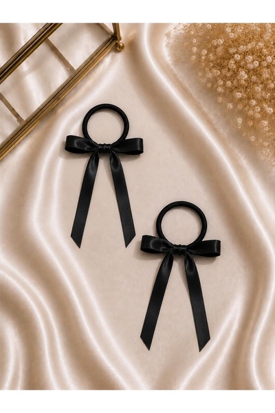 modernist Black Ribbon Detailed Rubber Buckle 2 Pieces (COQUETTE)