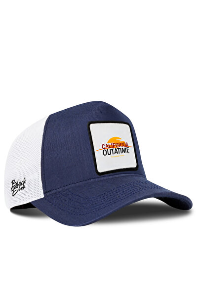 BlackBörk Șapcă Trucker Cordura cu logo California Outatime, albastru închis-alb