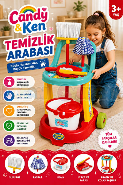 Doğan Oyuncak Dünyası Candy & Ken Temizlik Arabası Temizlik Oyun Seti