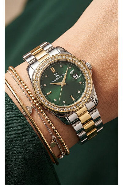 Daniel Klein Premium Silver and Gold Stainless Steel Watch for Women DK.6.141...