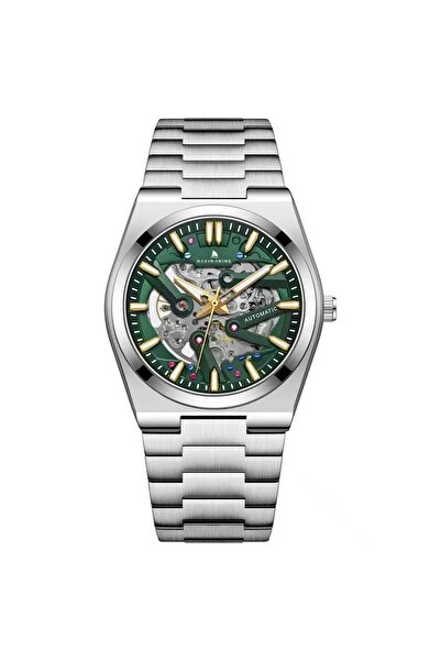 Navimarine Çelik Otomatik/Mekanik Fosforlu 41mm Şeffaf Kapaklı Şık Yeşil Su G...