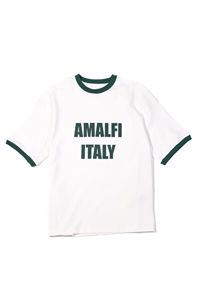 no7man Axis white green oversize t-shirt