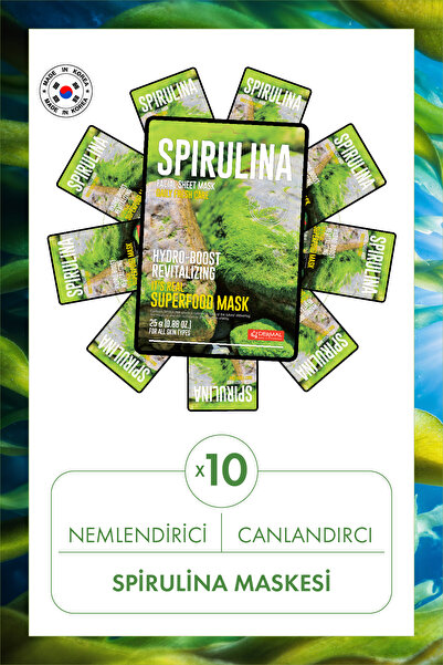 Dermal Moisturizing and Revitalizing Superfood Spirulina Mask for All Skin Ty...