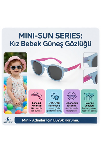 funeyes نظارات شمسية للجنسين للأطفال من عمر 0 إلى 4 سنوات، زجاج مستقطب، جسم أ...