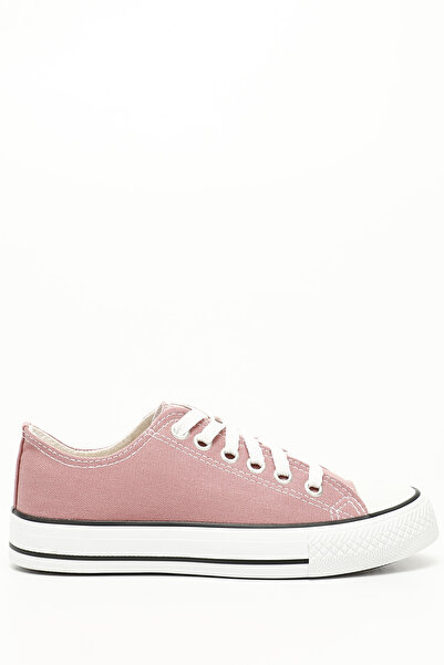 GÖNDERİ(R) Gül Kurusu Women's Linen Daily Sports Flat Sole Sneaker with Laces...