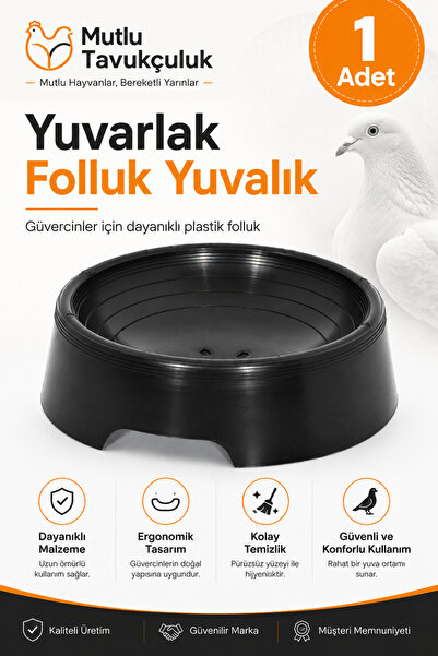 MUTLU TAVUKÇULUK Folluk Güvercin Folluğu Oval 1 Adet Yuvalık Plastik Yumurtal...