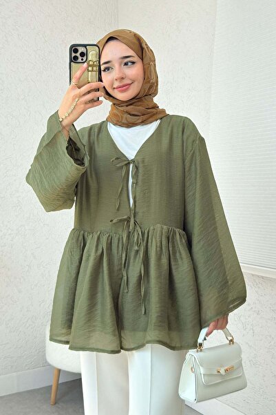 Salih Çelebi Kimono modal cu șireturi 2389 - KHAKI