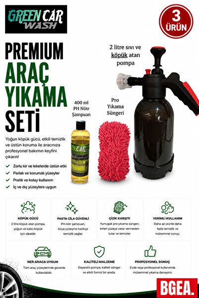 GREENCAR WASH PROFESYONEL YIKAMA SETİ- SIVI VE KÖPÜK ATAN POMPA & PRO YIKAMA ...
