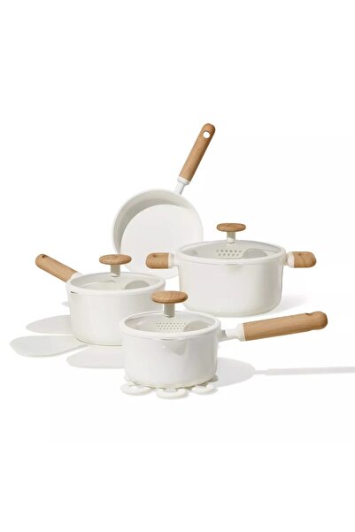 CAROTE 11-Piece Ceramic Nonstick Cookware Set with Strainer, PFAS-Free Health...