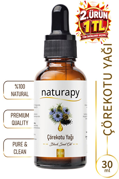 NATURAPY Çörekotu Yağı 30 ml Aromaterapi Kullanımına Uygun Yoğun Esans Yağı