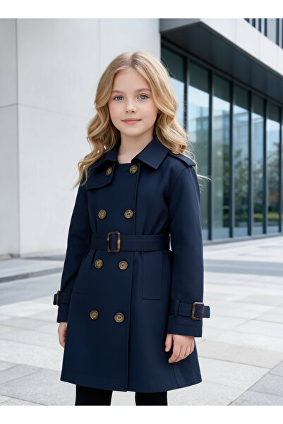 HÇ Hülya Çelik KİDSWEAR 2018 Trench pentru fete, bleumarin