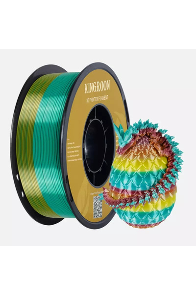 KINGROON Silk PLA Gökkuşağı - Macaron (Parlak Pastel Tonlar) - 1.75mm 1Kg - R...