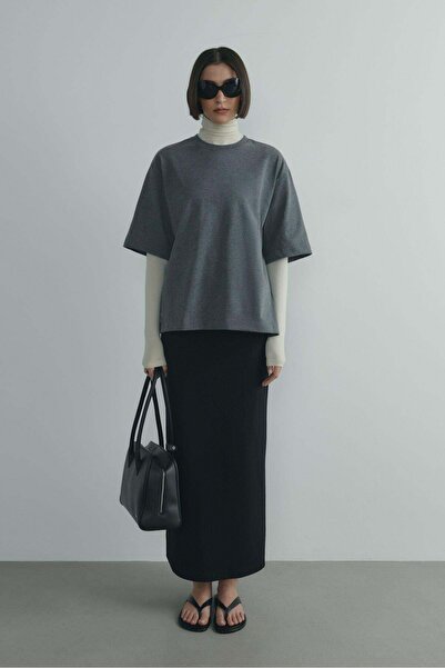 Suud Collection Μαύρη Pencil Φούστα Gatherer