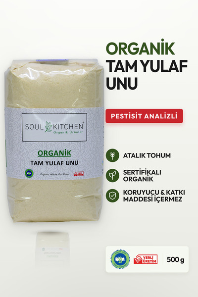 Soul Kitchen Organik Ürünler Organik Sertifikalı Tam Yulaf Unu Katkısız Anali...
