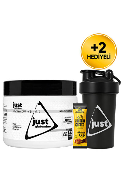 Just Nutrition L-Glutamine 126 Gr Glutamin 42 Servis + Shaker + Protein Kahve...
