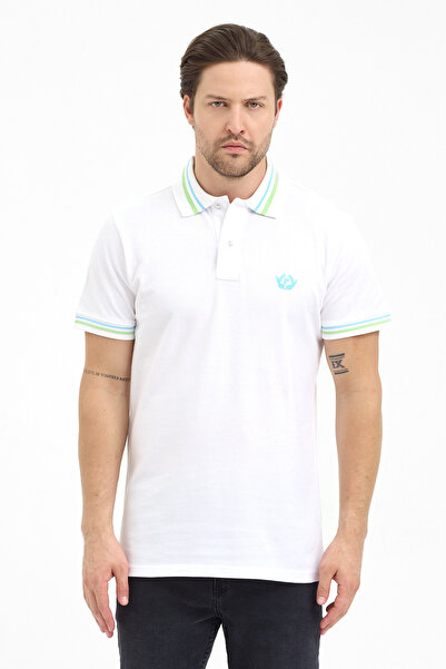 PAOROSS Men's White Polo Collar T-Shirt Regular Fit Premium 100% Giza Cotton ...