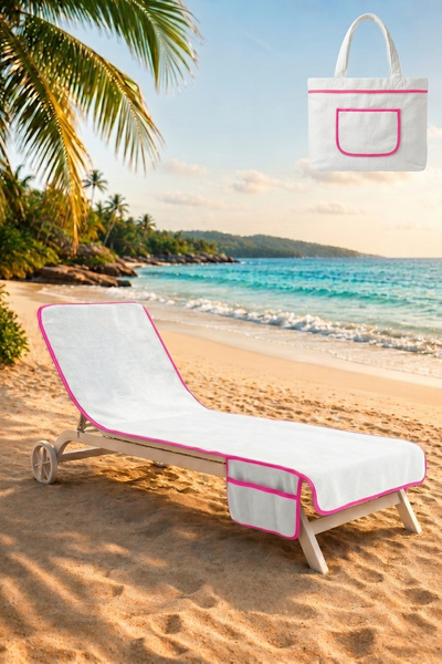 Anılsan Alia Beach Towel 100% Cotton 76X216- White Pink