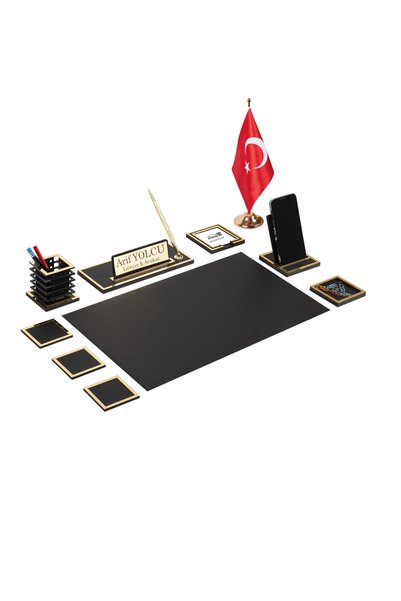 Makroofis Asel Desk Mat Set 10 Pieces Black Full Set